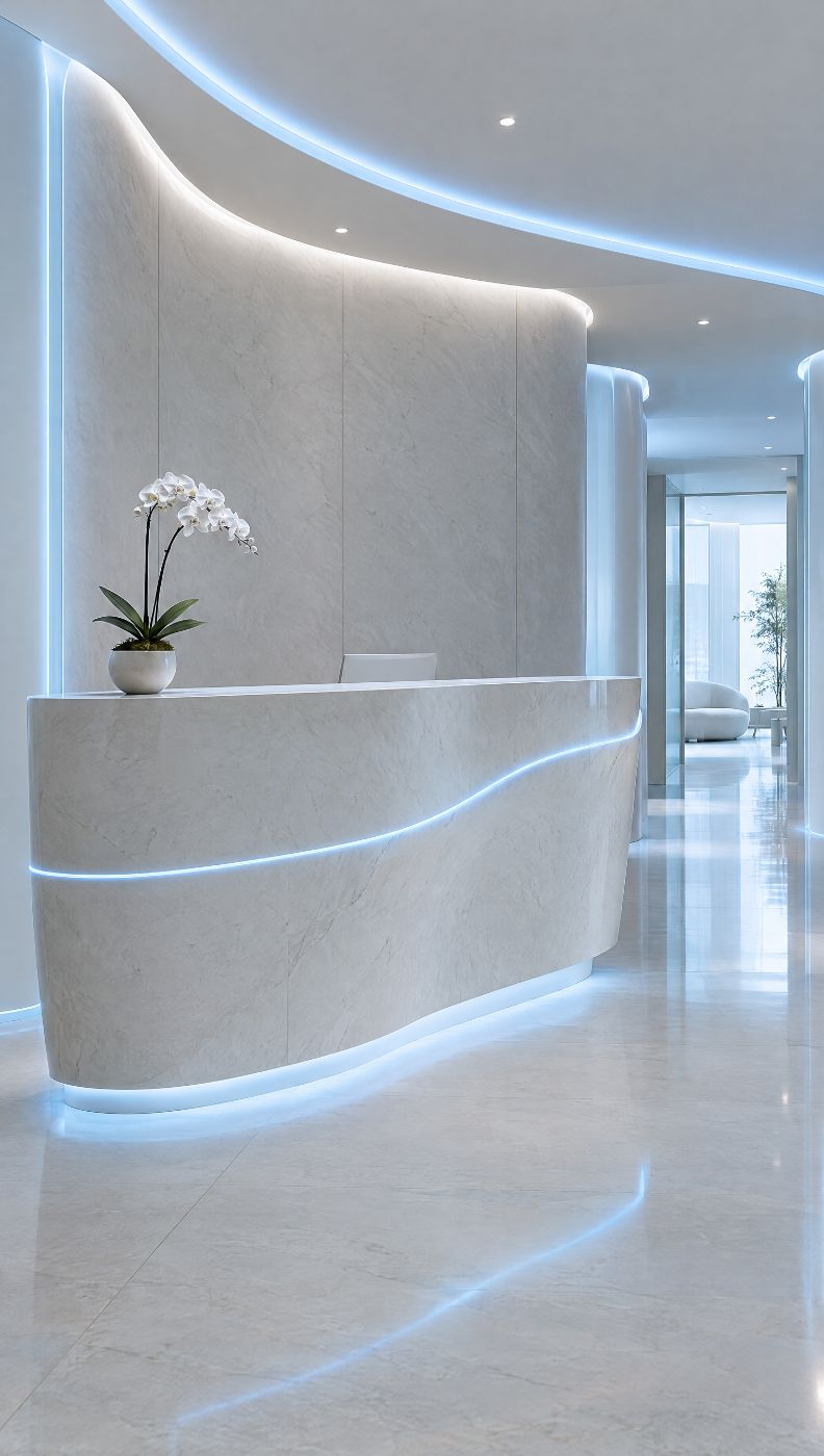 AI-made image: a minimal clinic reception
